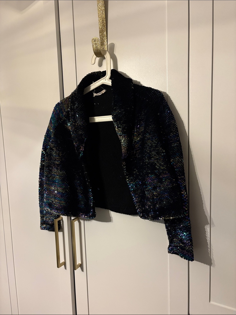 HANDMADE sequin knit shrug